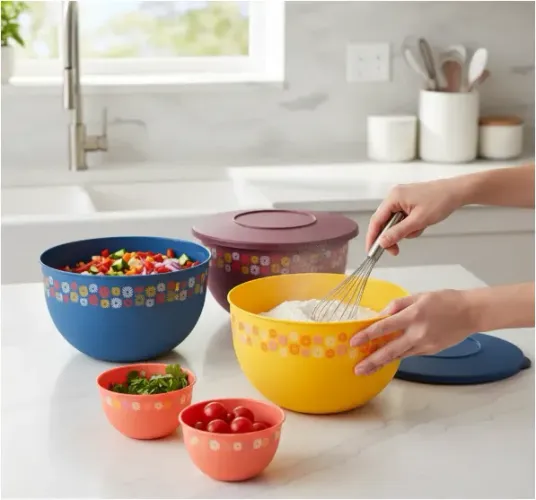 Kit Tupperware Tigela Murano 80 anos 5 peças Promoção