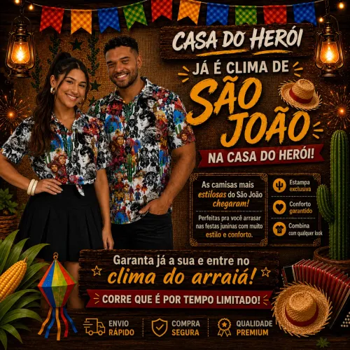 Camisas de botões juninas 