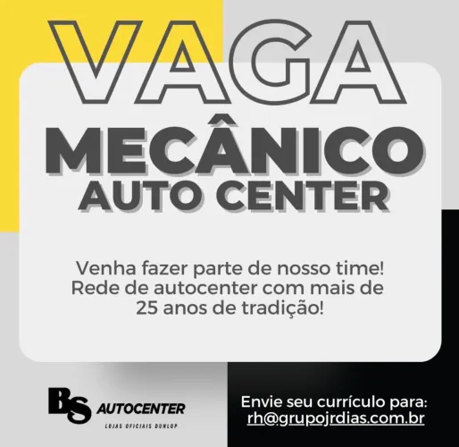 Vaga para mecânico de Autocenter 