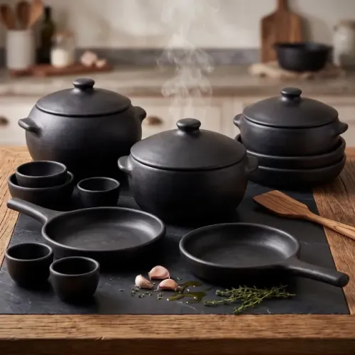 Kit com 21 peças de Cerâmica Preta Artesã Nevinha de Itabaiana