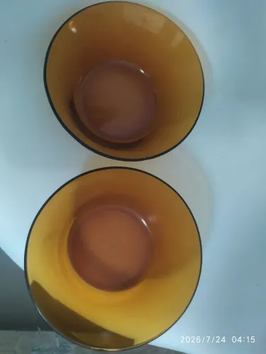 Duralex Tigela Anos 80 Original Ambar Marrom usadas