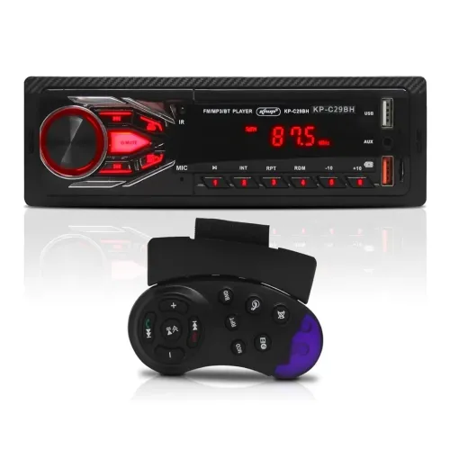 Som Automotivo Universal - Com Controle de Volante e Bluetooth - NOVO