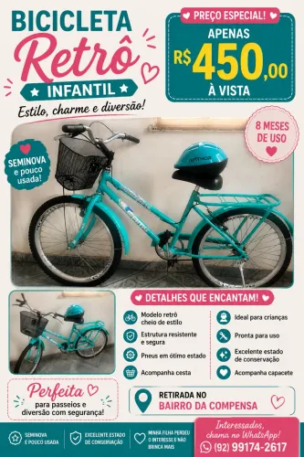 Bicicleta infantil estilo retrô 