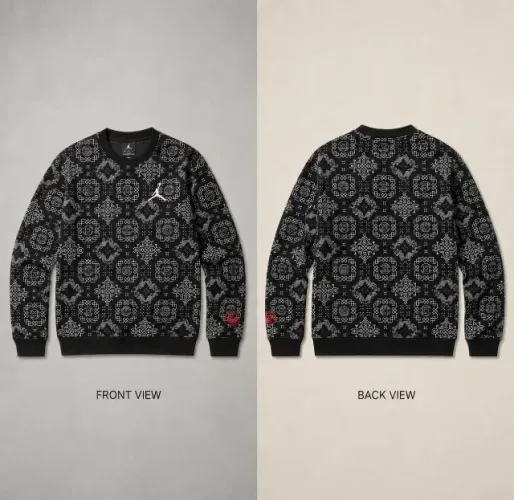 Moletom Jordan x CLOT All-Over Print Fleece Crewneck/Sweatshirt.