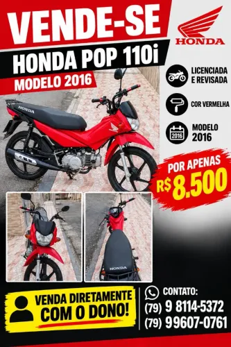 Vendo Honda 110i - modelo 2016