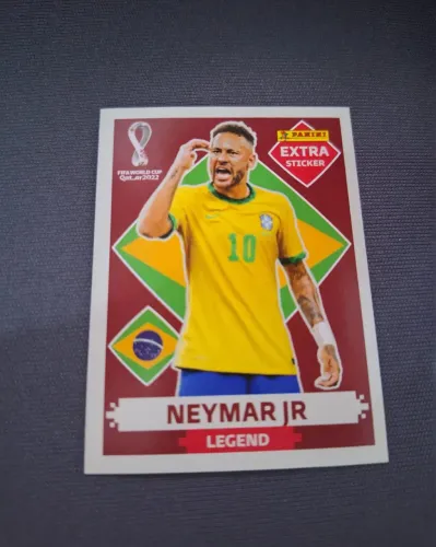 Figurinha extra Neymar Jr bordô - copa 2022