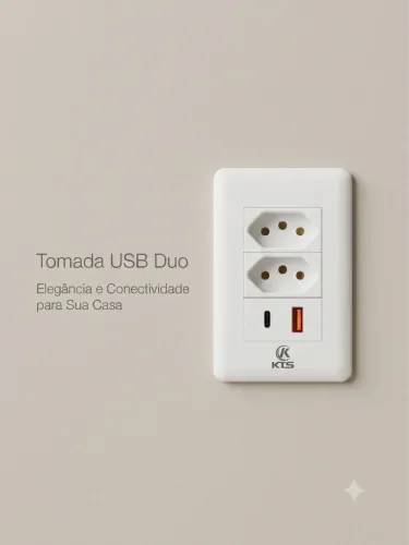 Tomada+ usb+tipo C
