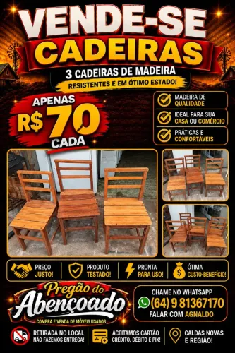 Cadeira de madeira maciça super resistente