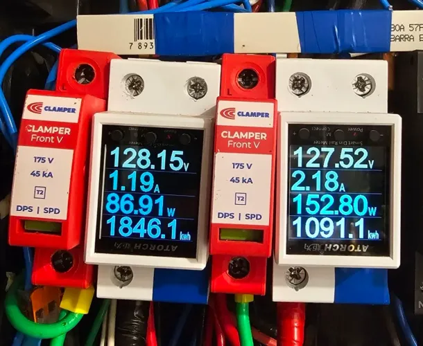 Medidores/Disjuntores Wi-Fi Atorch GR2PWS 100A com display