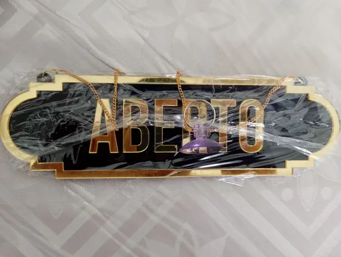 Placa Decorativa " ABERTO " " FECHADO "
