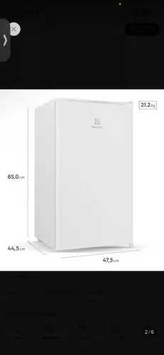 Frigobar Electrolux 90L Efficient com Controle de Temperatura Cor Branca (EM90