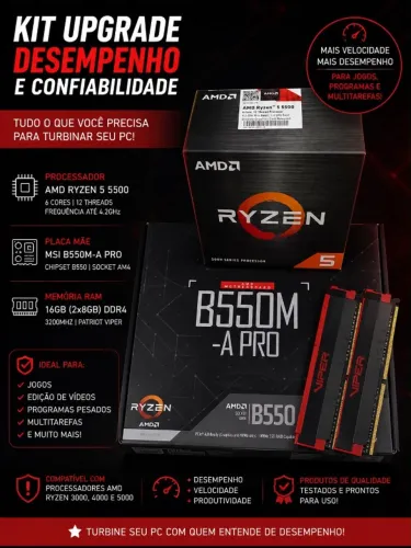 Kit B550m msi + ry5 5500 + 2x8gb 3200mhz