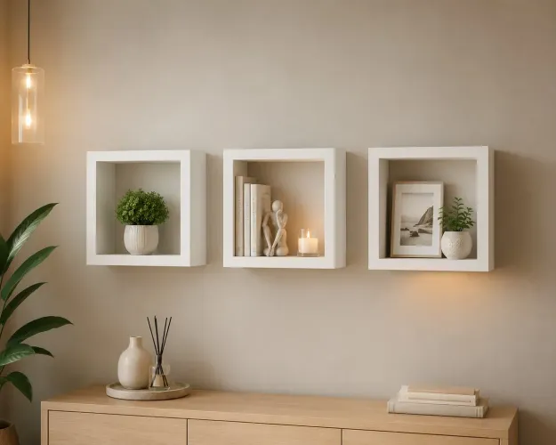 Kit 3 nichos de MDF Branco 