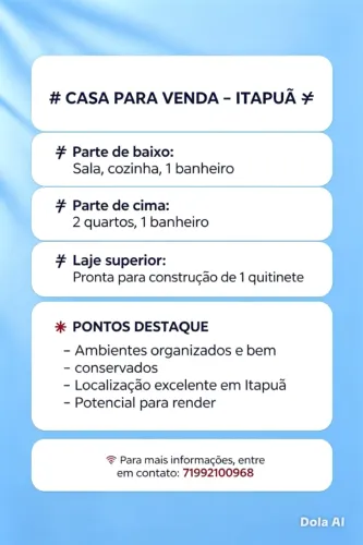 Vendo uma casa em itapua