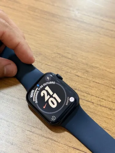 Apple Watch Series 9 GPS 45 mm Meia-noite com caixa original