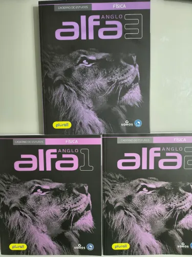 Livros de Física Anglo alfa 3 volumes (caderno de estudos)