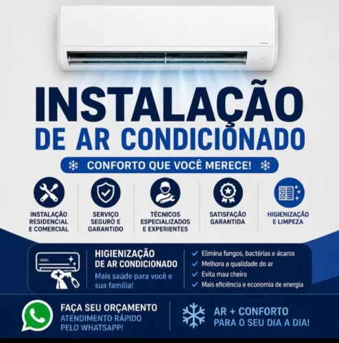 Instalação e Higienização de Ar-Condicionado Atendimento rápido e profissional