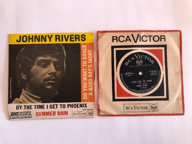 Johnny Rivers: 1967-1968 Kit 2 Discos Vinil Compactos Raros