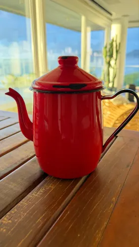 Bule cafeteira esmaltado para café e chá 1,1L