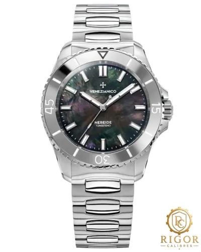 Relógio Venezianico Nereide Tungsteno: Madrepérola, Automático, 39mm, 20 ATM, Safira