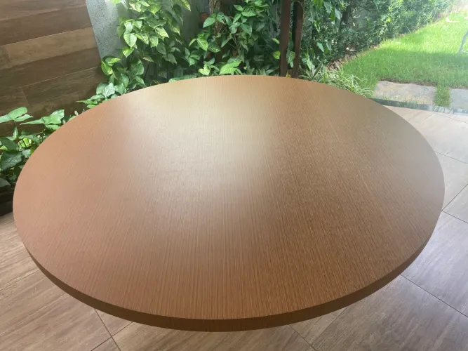 Tampo de mesa redondo 1,50 de diâmetro em freijó na largura de 4,5cm