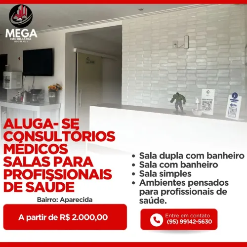 SALAS PARA CONSULTORIO NA FRENTE DA PRAÇA DO APARECIDA  ESPAÇO CHECK-IN
