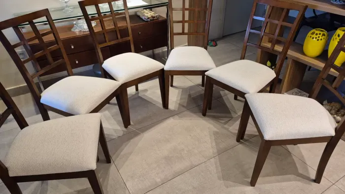 6 cadeiras sala jantar, madeira maciça, em excelente estado
