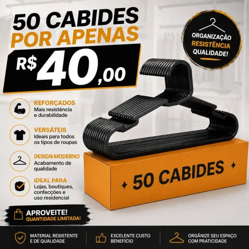 ? 50 Cabides Reforçados por Apenas R$ 40 | Aproveite!