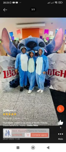 Fantasia do Stitch pijama