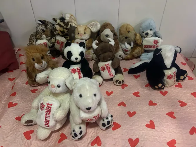 Coleção Pelúcias Mamíferos Parmalat Anos 90