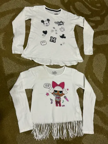 Kit com 2 camisetas manga longa Disney - tamanho 11/12 anos 