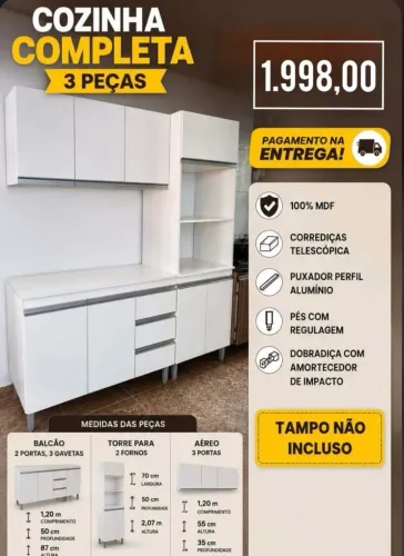 Kit completo 3 peças 100% MDF / NOVO / Entregamos