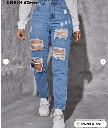 calça jeans rasgada