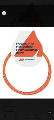 Passa fio helicoidal profissional 30 metros