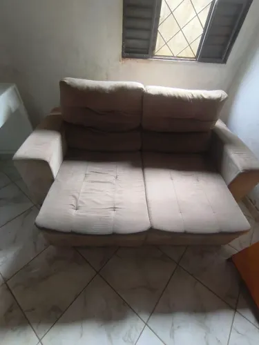 Sofá 2 Lugares Bege Confortável