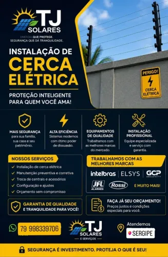 Cerca elétrica / Câmera / Usina solar