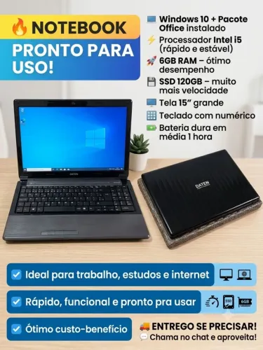 ? Notebook Daten Intel i5 | SSD 120GB | 6GB RAM - Super Rápido e Pronto para Uso! ?