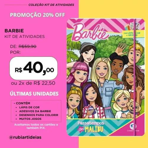 Kit de Atividades BARBIE - PASSATEMPOS DE MALIBU