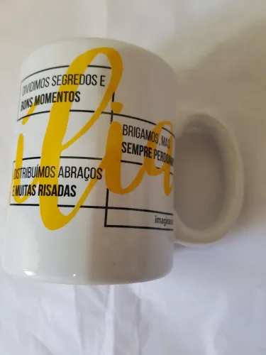 Caneca ceramica alegria de família.
