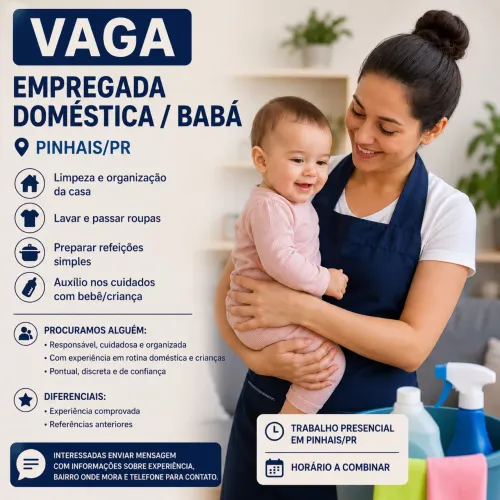VAGA - EMPREGADA DOMÉSTICA / BABÁ 