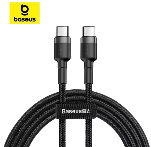 Cabo Baseus USB-C Tipo C PD 60W Carregamento Rápido MacBook