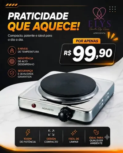 Fogão elétrico Agratto 1 boca
