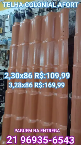 Telha Colonial de PVC Afort fortlev gomos largos mais resistente 