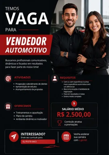 Vaga de vendedor de automóveis 