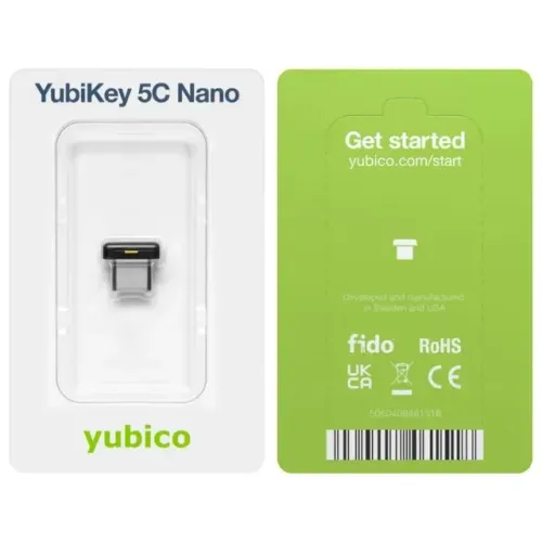 YubiKey 5C Nano - Chave de Segurança USB-C (2FA / FIDO2) + Alta Proteção Digital