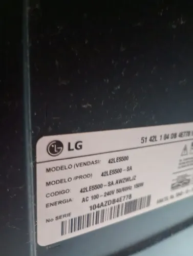 Vendo Tv LG 42 polegadas placa de vídeo está queimada e entrada Av está quebrada