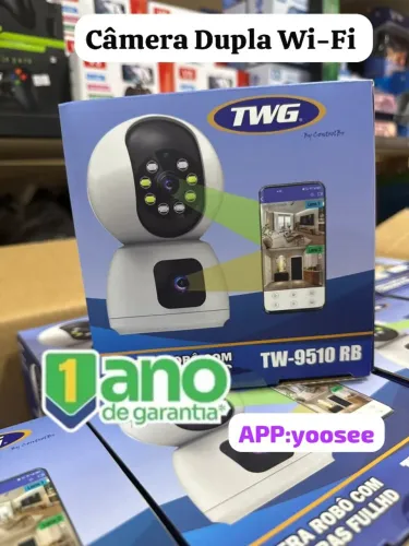 Câmera Wi-Fi TWG TW-9510 RB Dupla Lente - Visão 360° + APP Yoosee
