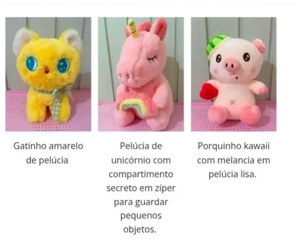 Kit pelucias kawaii novos
