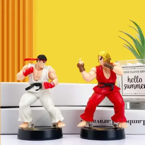 Kit Bonecos Ryu e Ken Street Fighter II Action Figures Colecionáveis