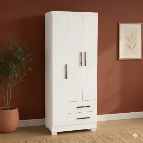 Roupeiro Isis Branco Com 2 Gavetas Promoção
